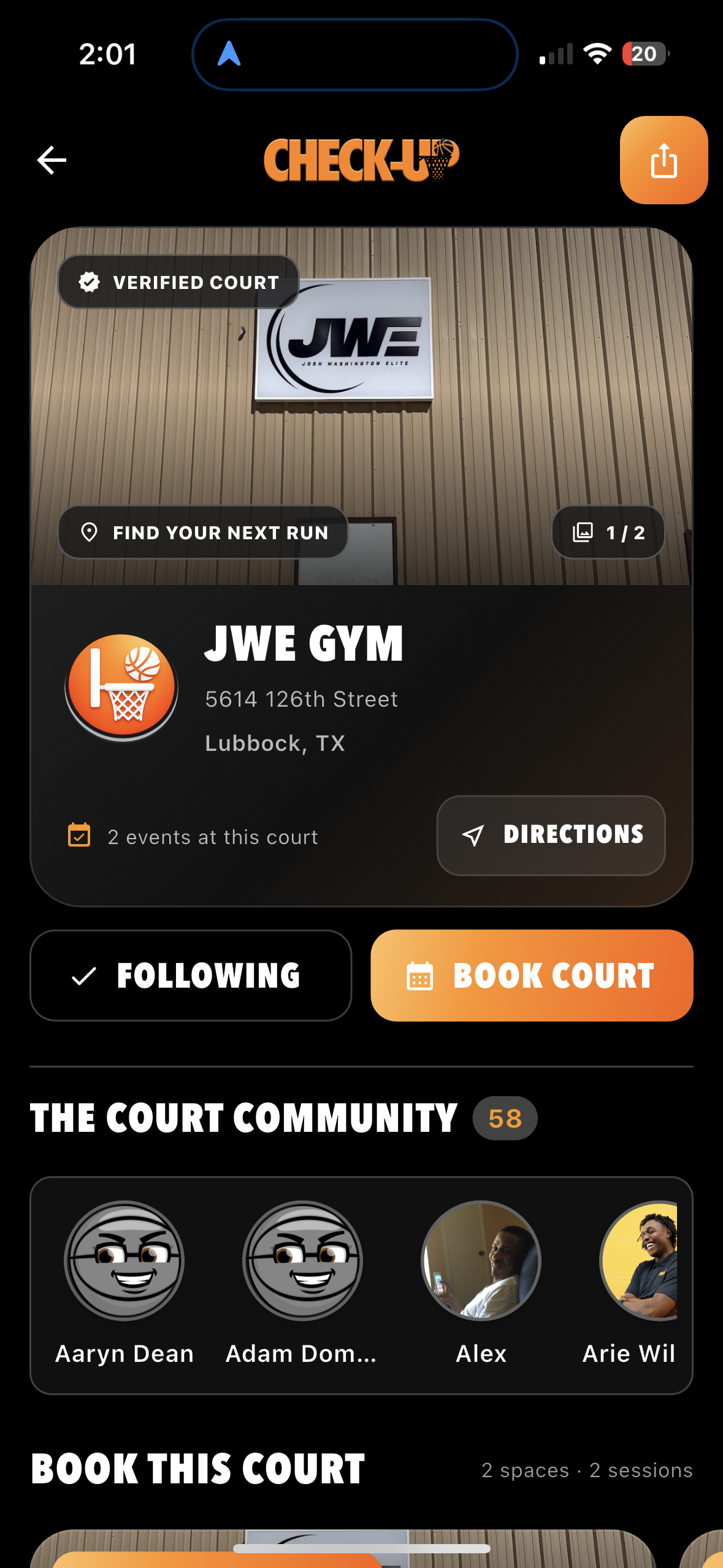 For Court Owners β CheckUp app